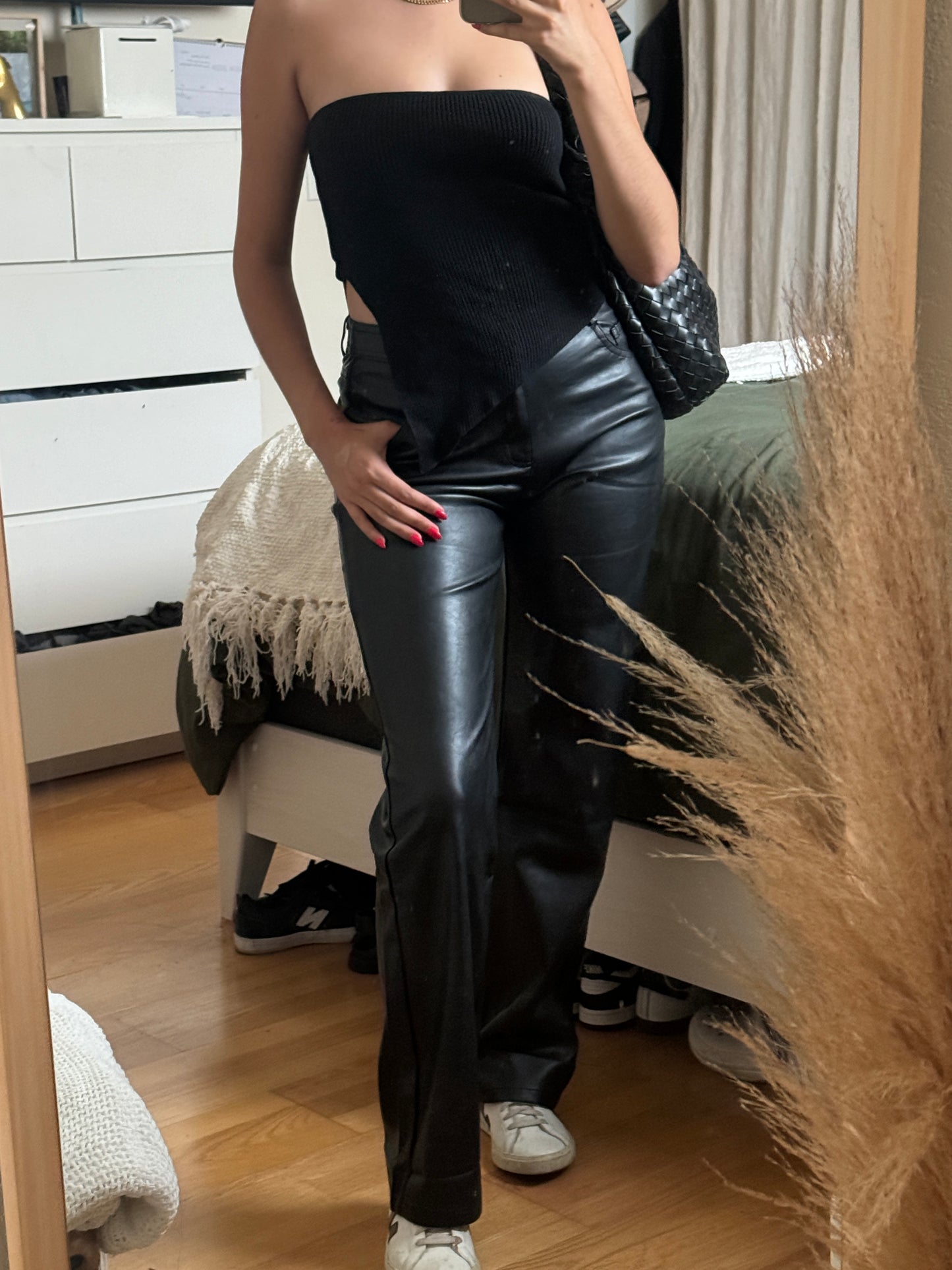 Straight Leg Faux Leather Pants