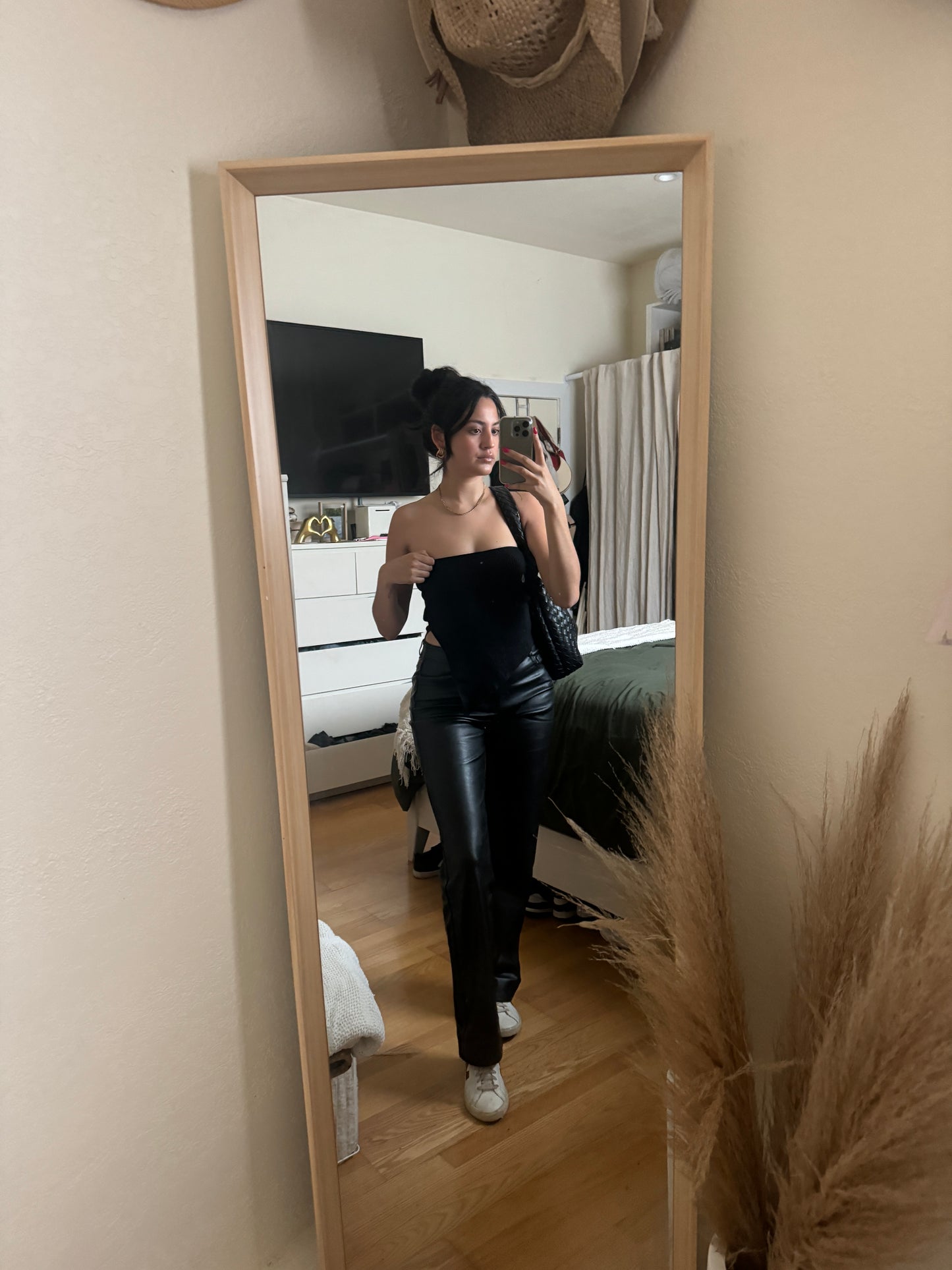 Straight Leg Faux Leather Pants