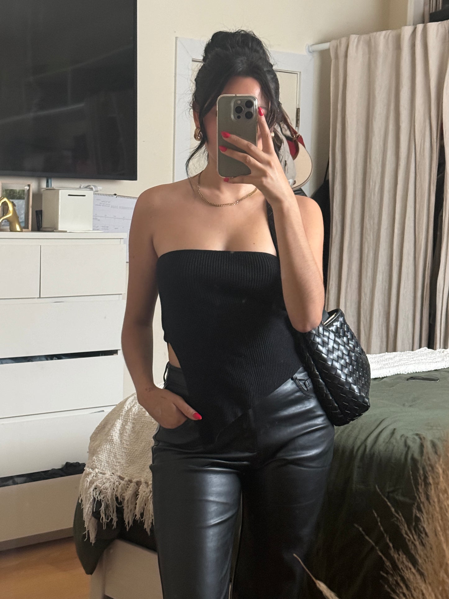 Straight Leg Faux Leather Pants
