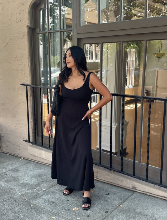 Noir Flare Maxi Dress