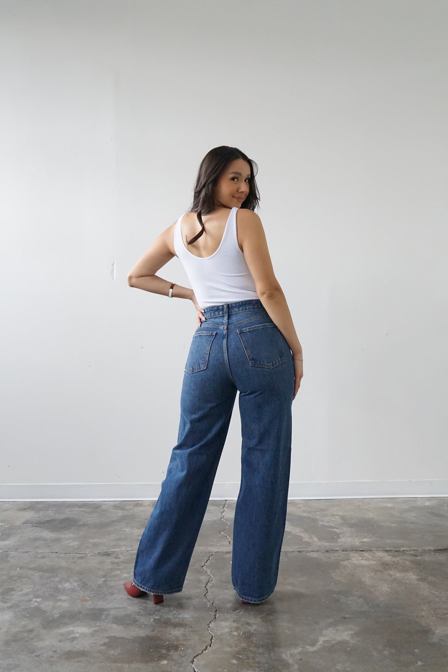 High Waisted Skater Jeans