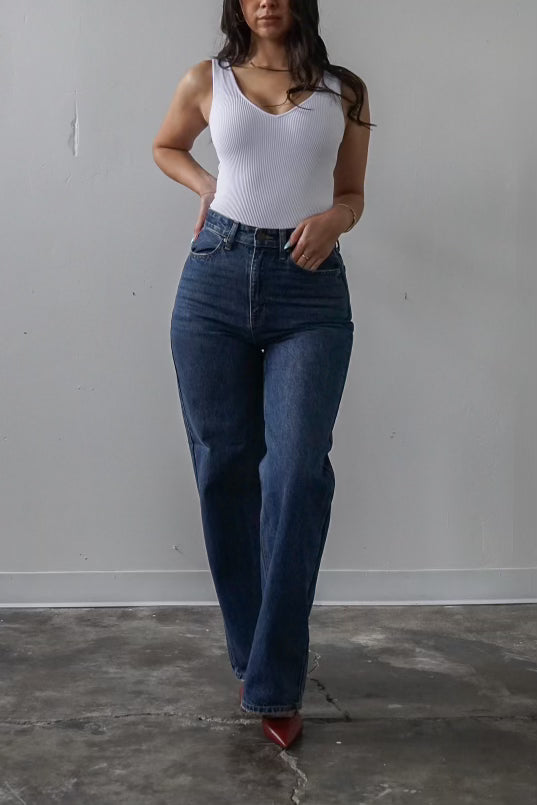 High Waisted Skater Jeans