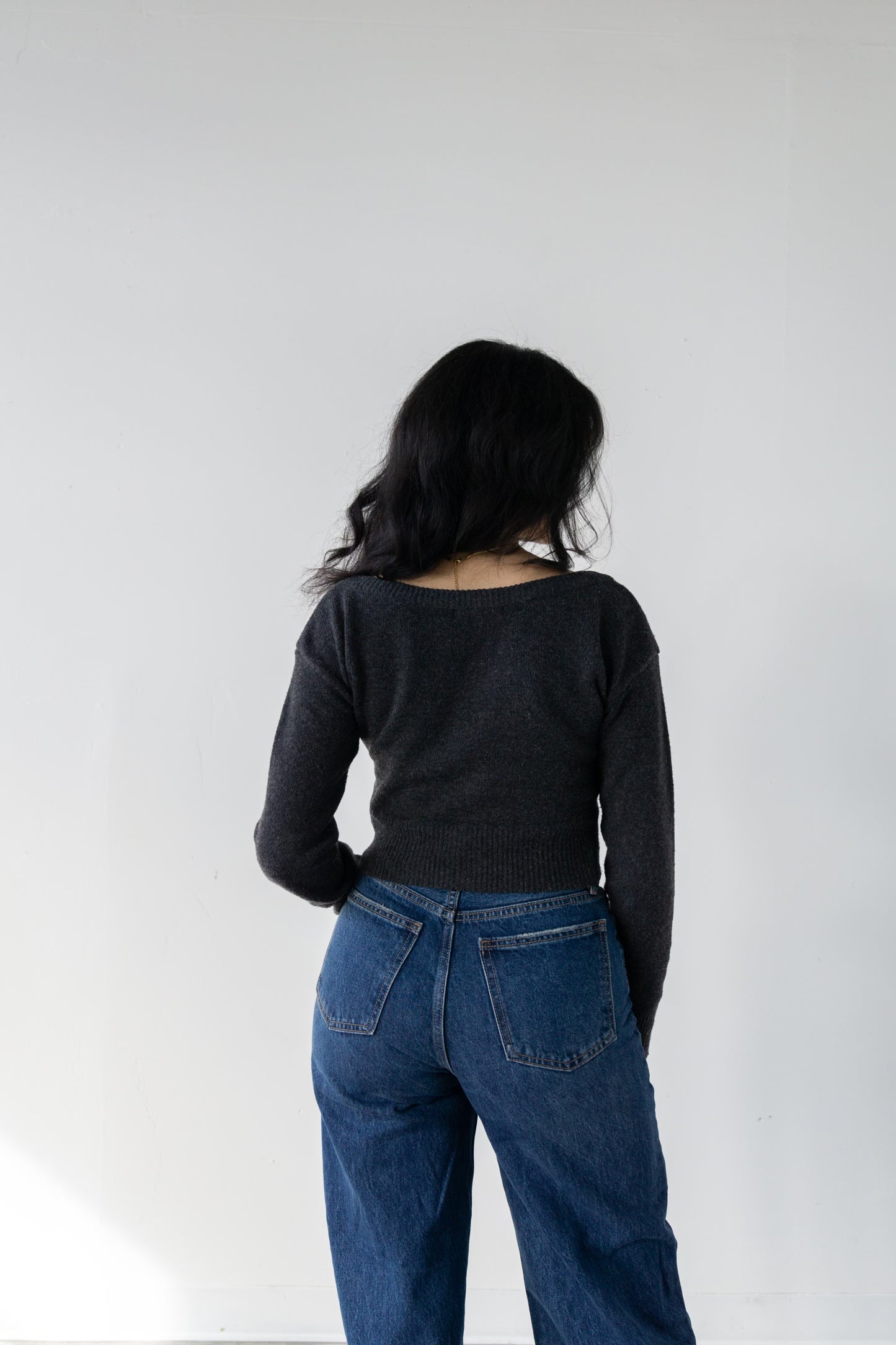 Off the Shoulder Cardigan (charcoal)